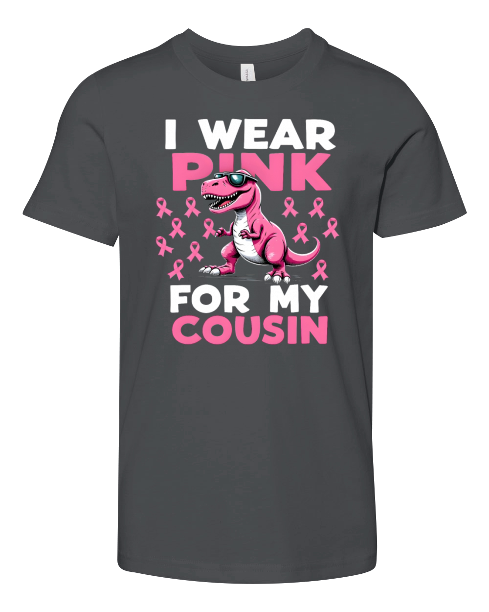 Breast Cancer Pink Awareness Design Youth Unisex Jersey Tee