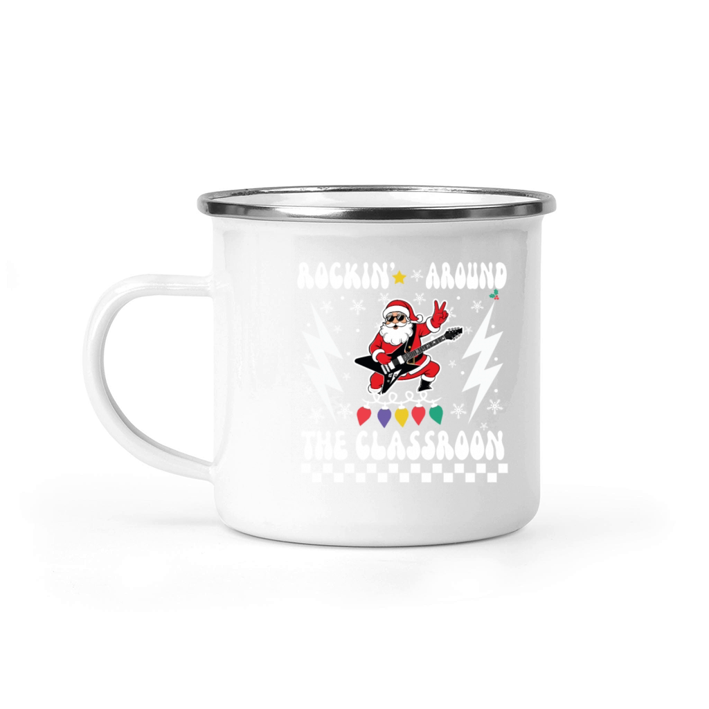 Retro Groovy Teacher Christmas Rockin Around The Camping Mug