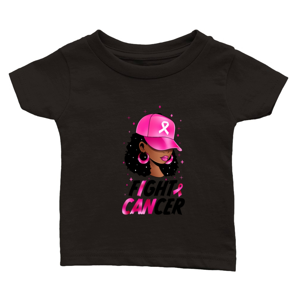 In October We Wear Pink Black Woman Breast Cancer Classic Baby Crewneck T-shirt