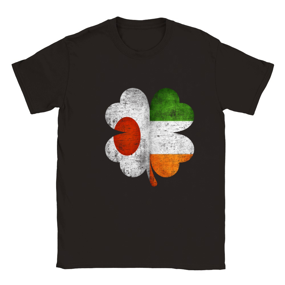 Japanese Irish Shamrock Japan Ireland Flag Classic Kids Crewneck T-shirt