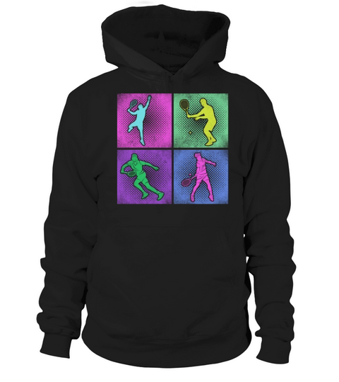 Funny Tennis Player Racket 80s 90 Hoodie Unisex