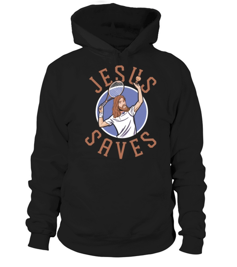 Funny Tennis Player Racket Jesus Hoodie Unisex