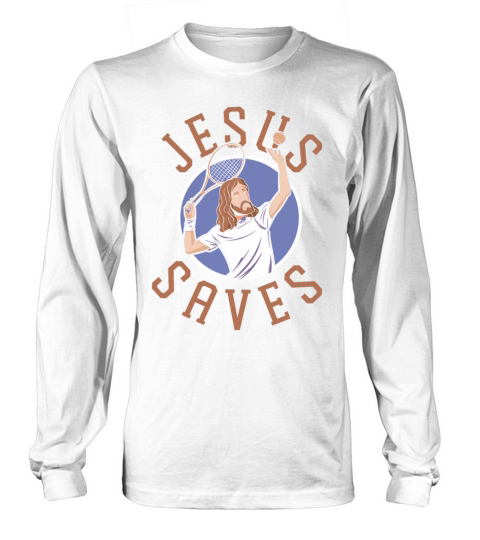 Funny Tennis Player Racket Jesus Long sleeved Unisex