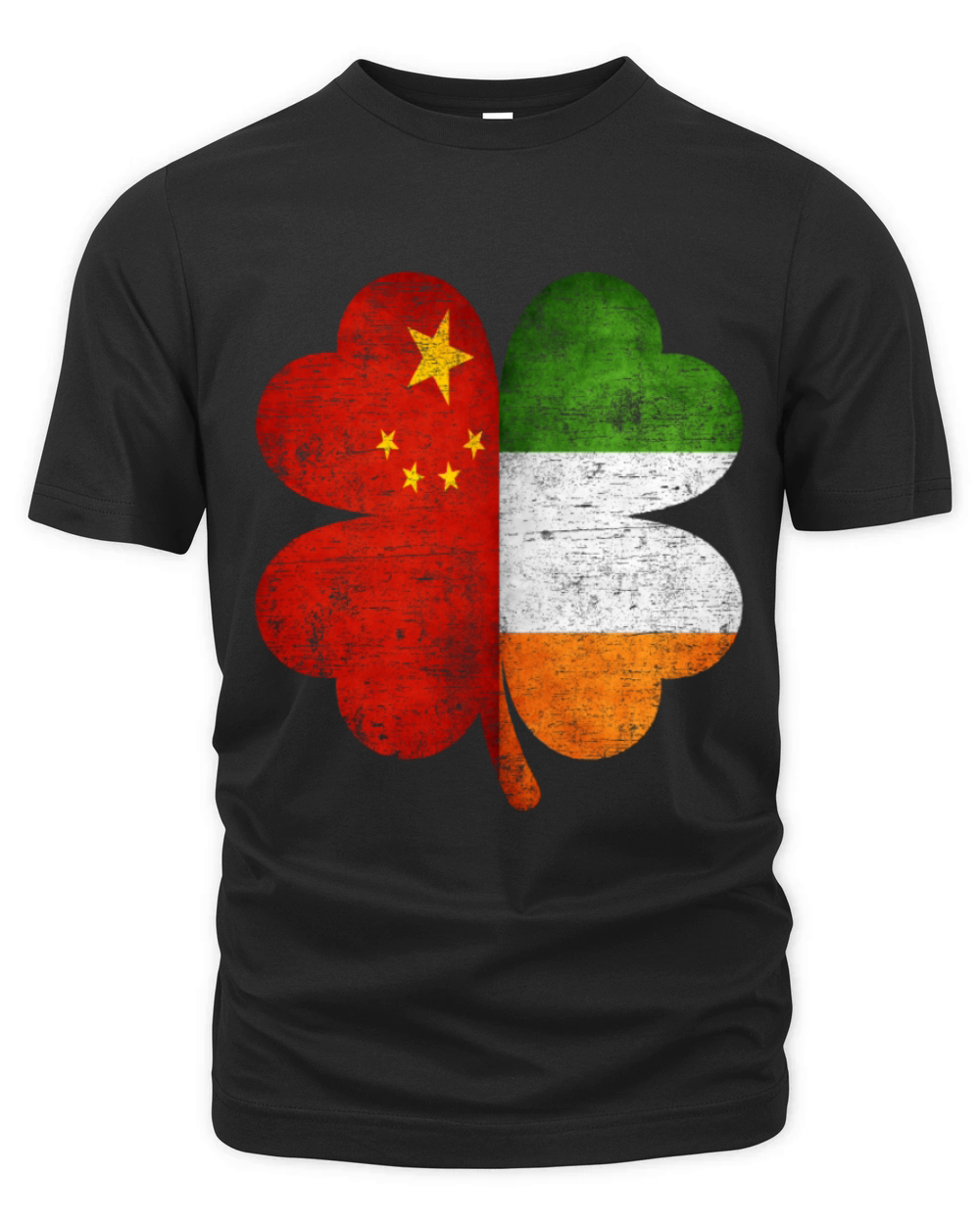 Chinese Irish Shamrock China Ireland Flag Organic Unisex T-shirt