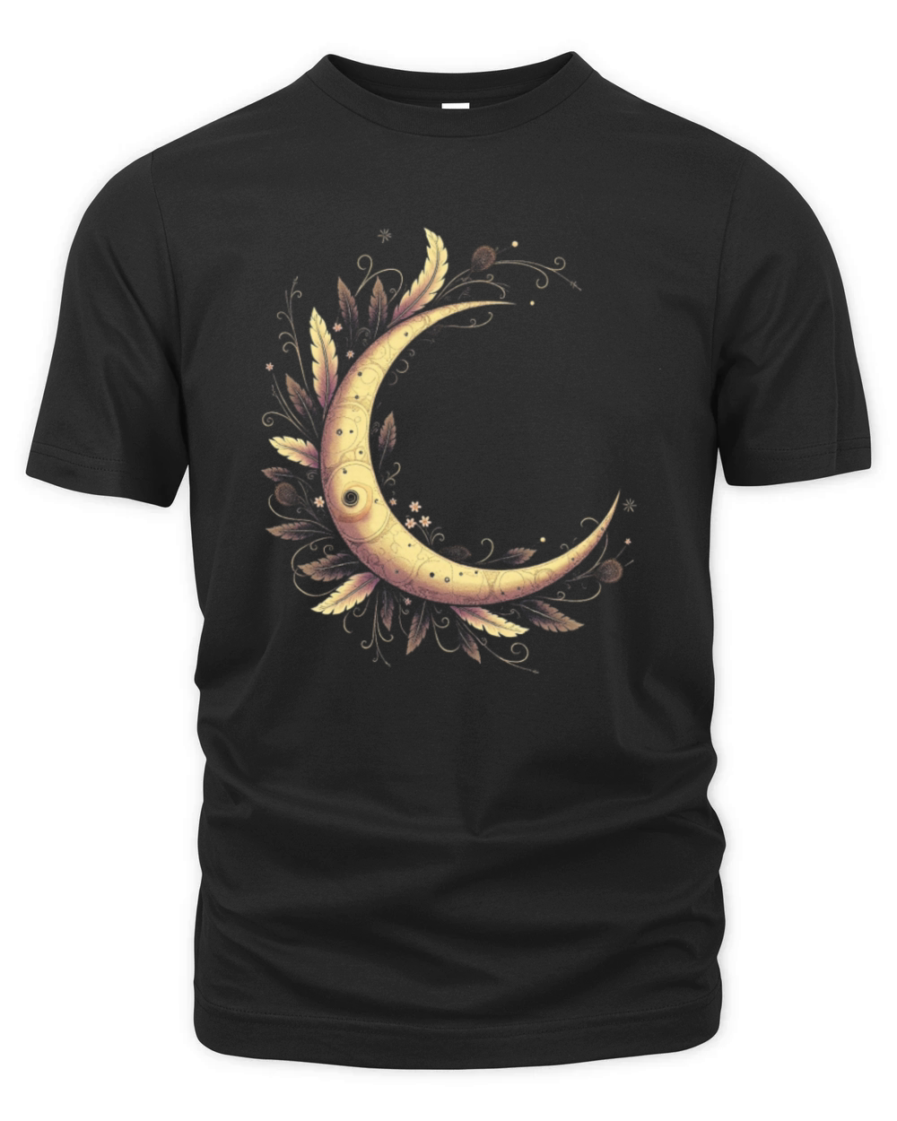 Ornate Moon Design Organic Unisex T-shirt