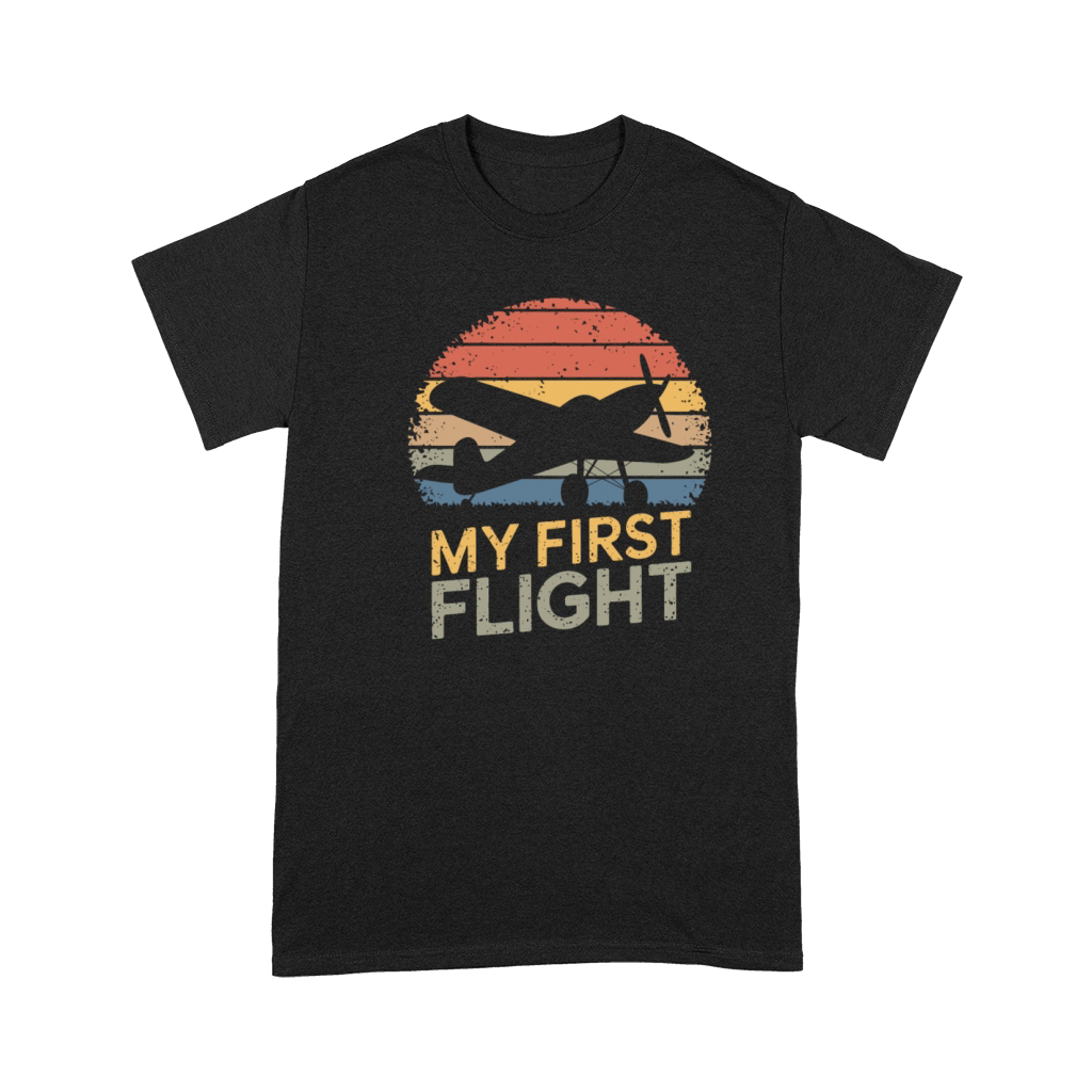 Vintage My First Flight Adventure Graphic Premium T-shirt