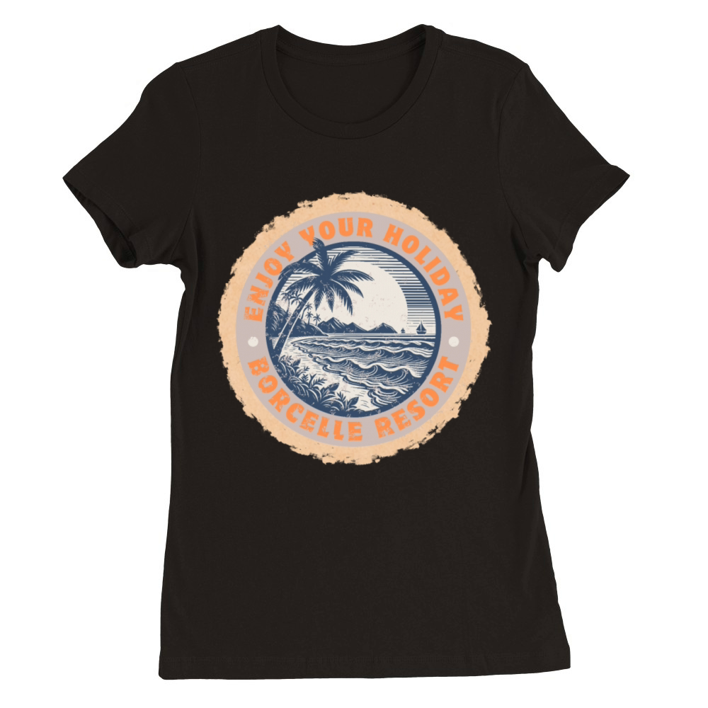 Vintage Resort Holiday Premium Womens Crewneck T-shirt