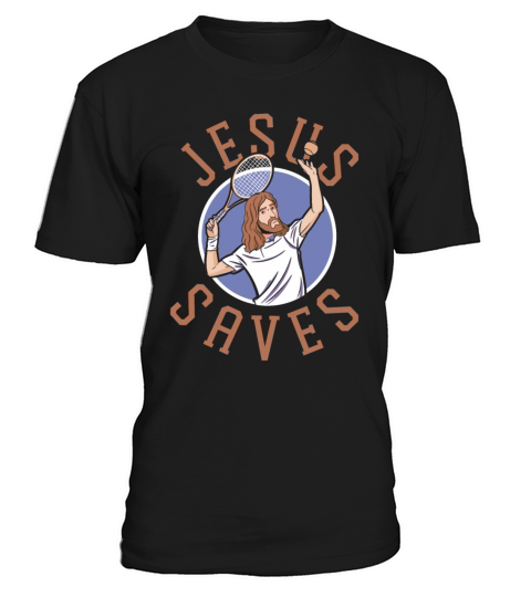 Funny Tennis Player Racket Jesus T-Shirt Unisex