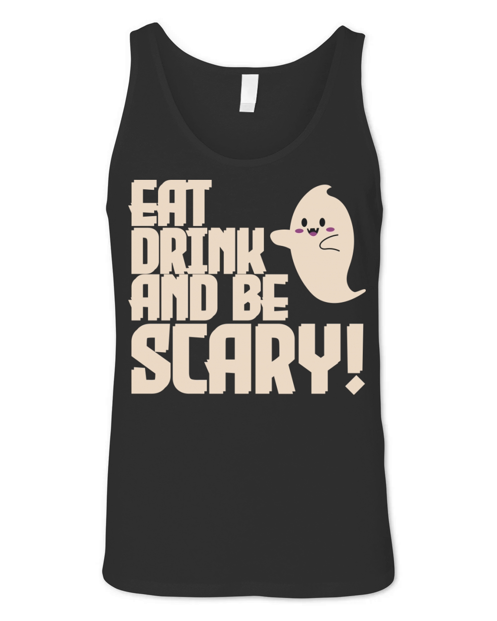 Eat drink and be scary spooky Halloween ghost Unisex Jersey Tank