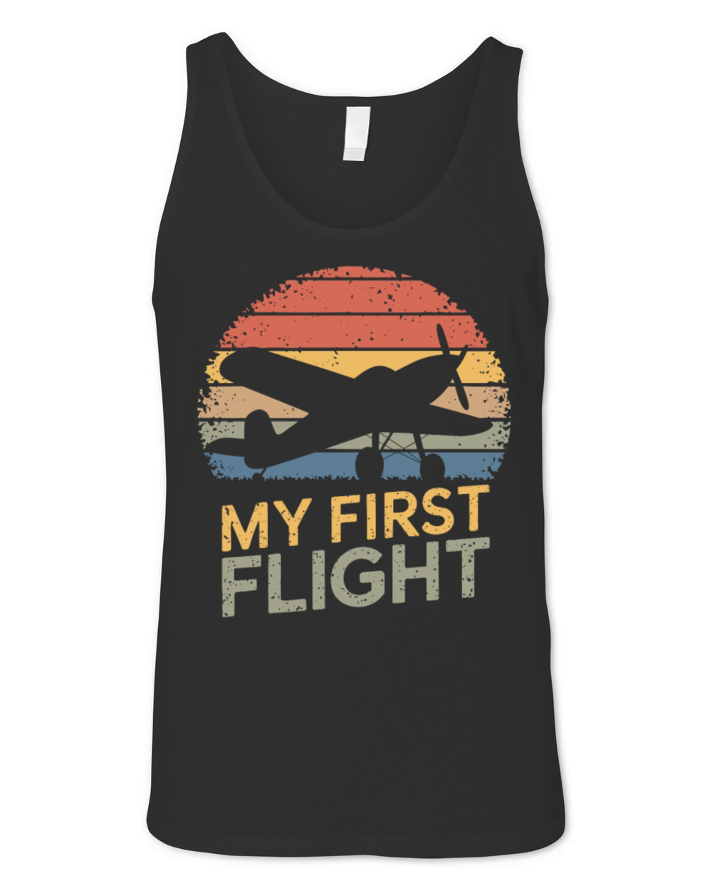 Vintage My First Flight Adventure Graphic Unisex Jersey Tank