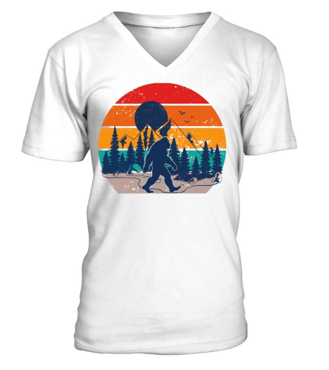 Bigfoot Retro Vintage 70s 80s Sasquatch Lovers Men V-Neck T-shirt