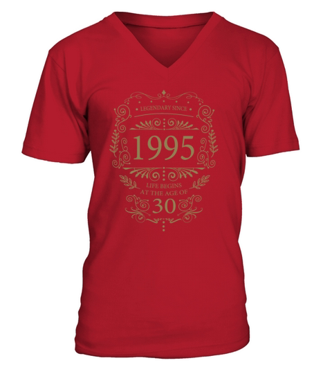 Legendary since 1995 Vintage 30 years V-Neck T-shirt