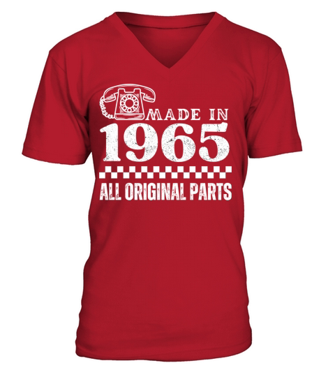 Made in 1965 All Orginal Parts Vintage Phone Desig V-Neck T-shirt