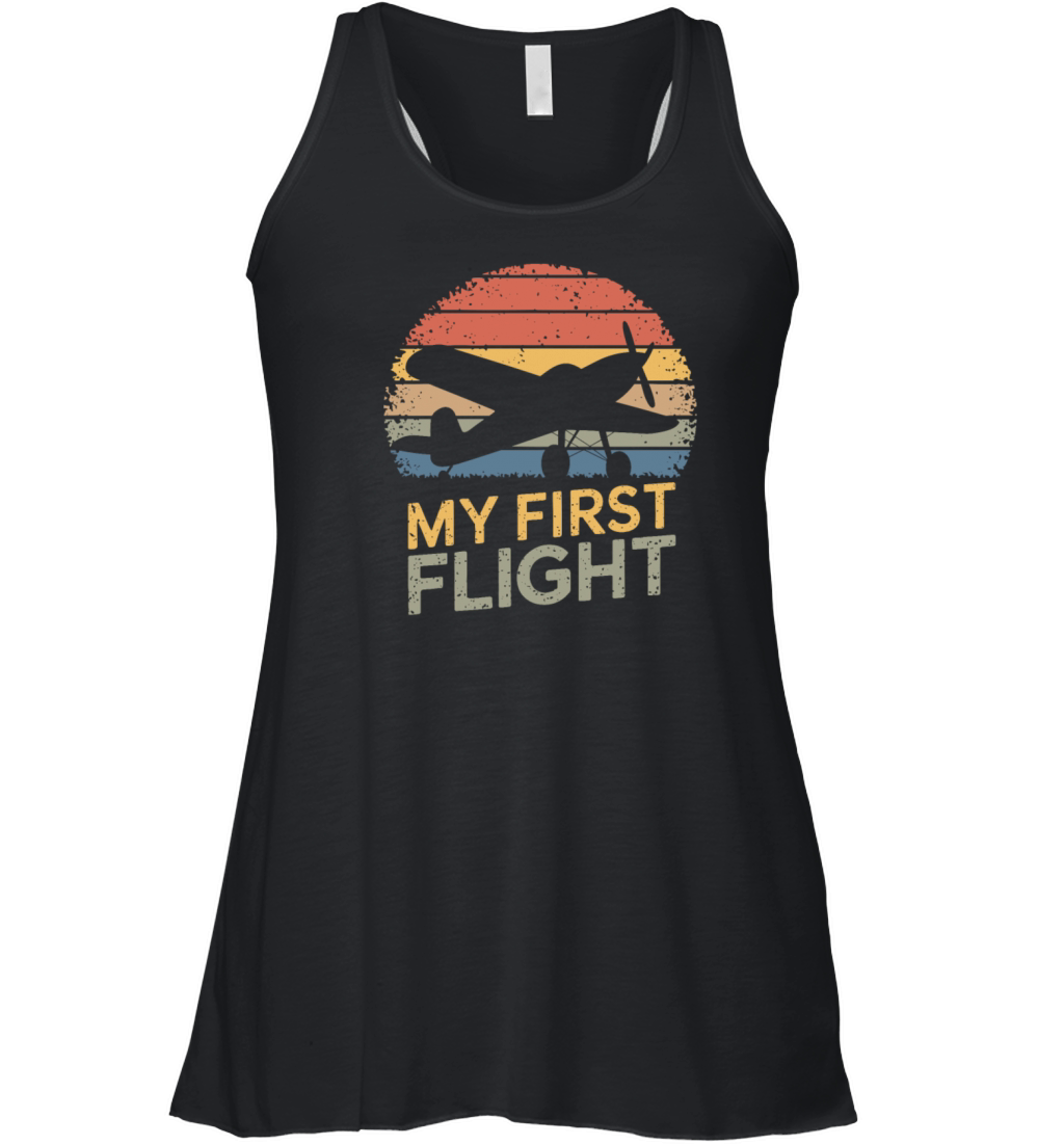Vintage My First Flight Adventure Graphic Women's Flowy Tank Top