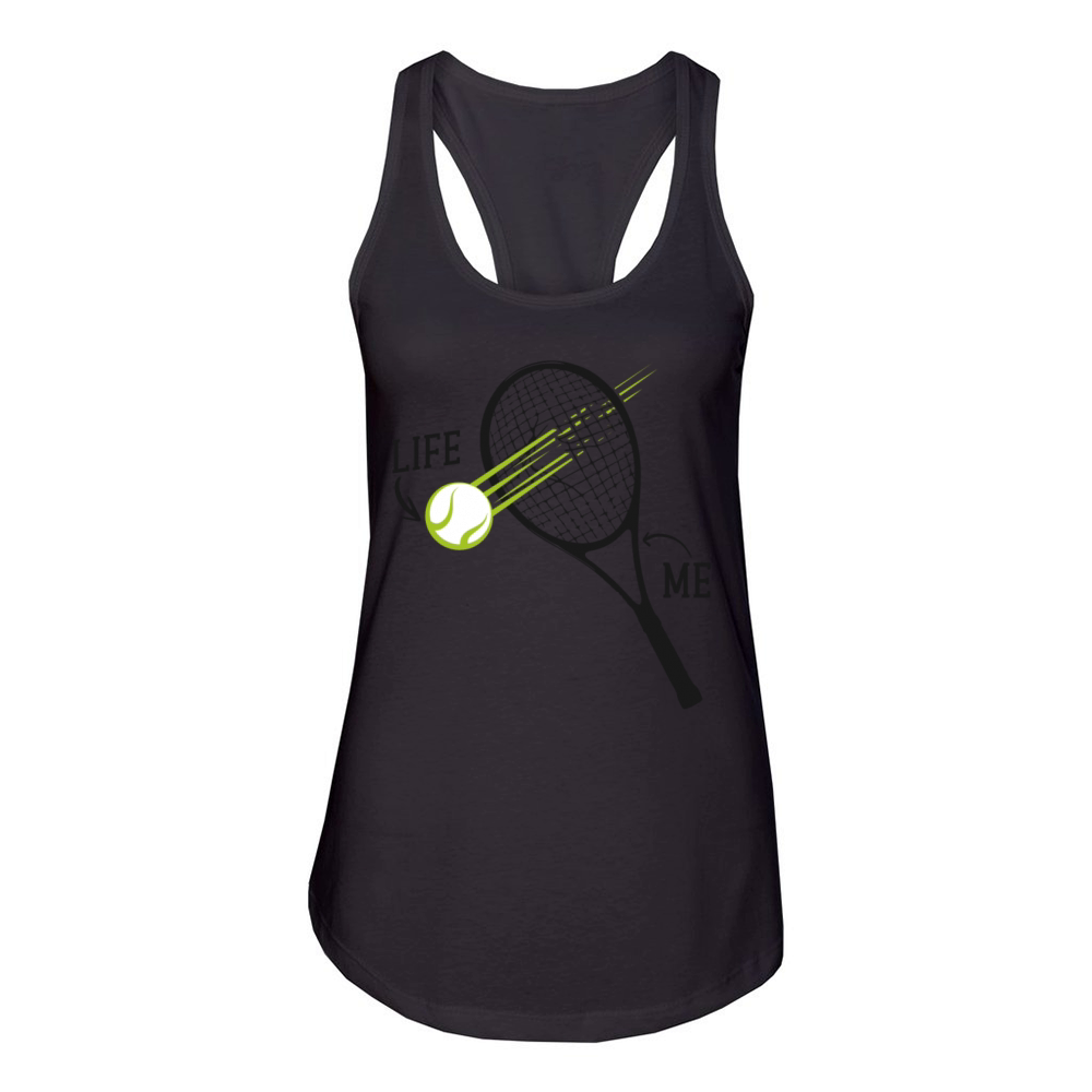 Funny Tennis Player Racket Life Me Women's Racerback Tank