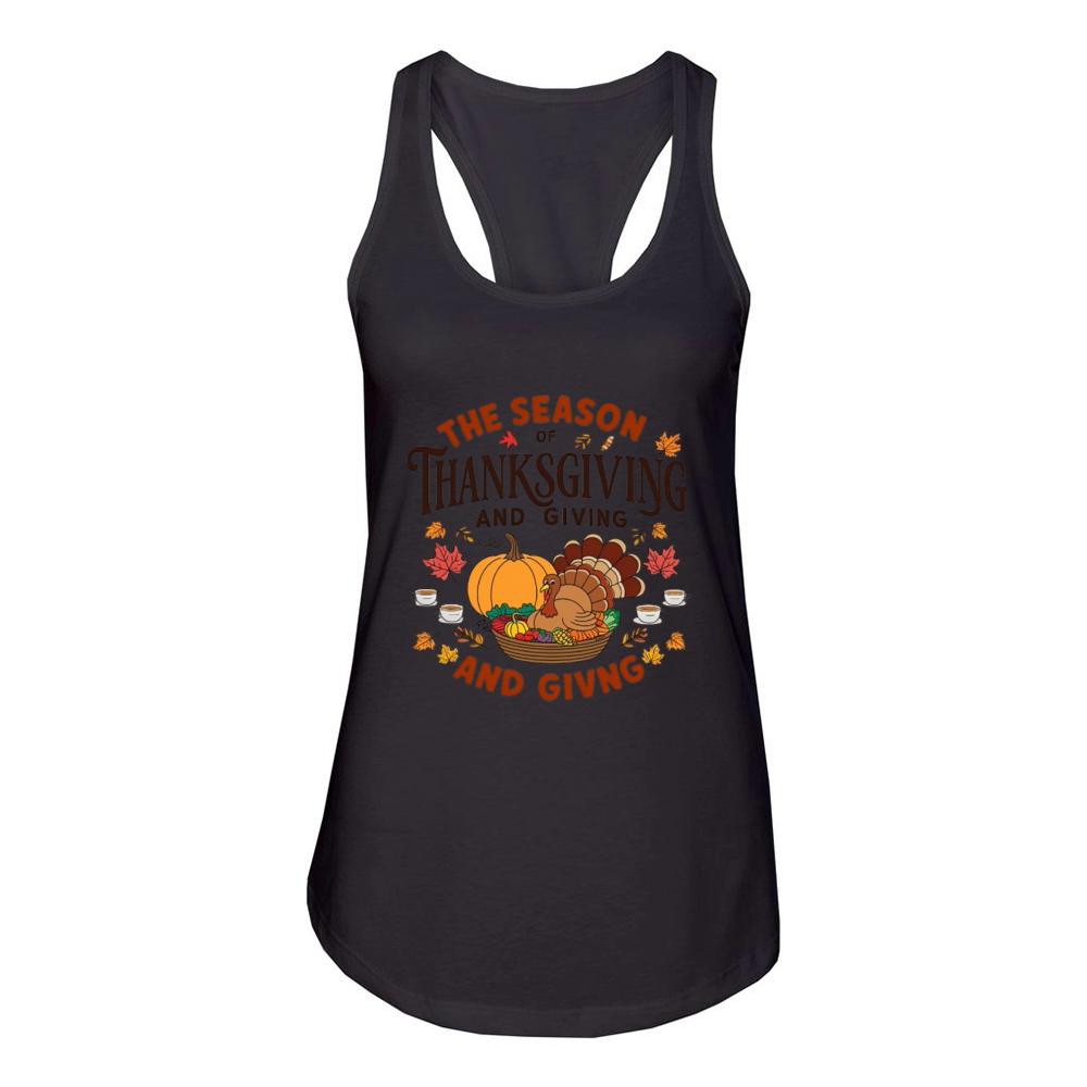 Season of gratitude and giving Women's Racerback Tank