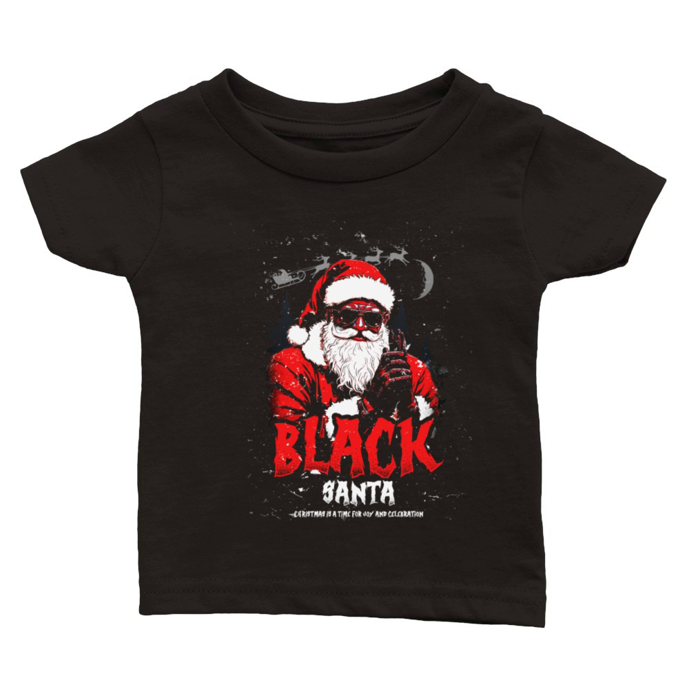 african american santa claus christmas Classic Baby Crewneck T-shirt