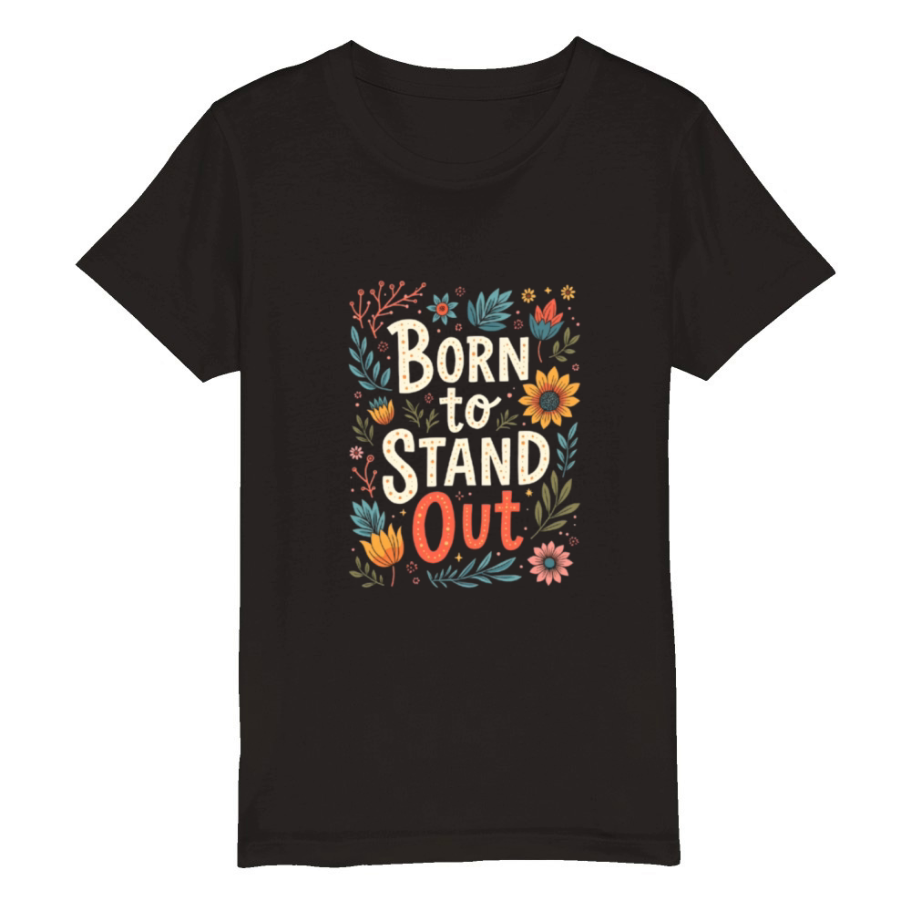 Born to Stand Out Street Art Organic Kids Crewneck T-shirt