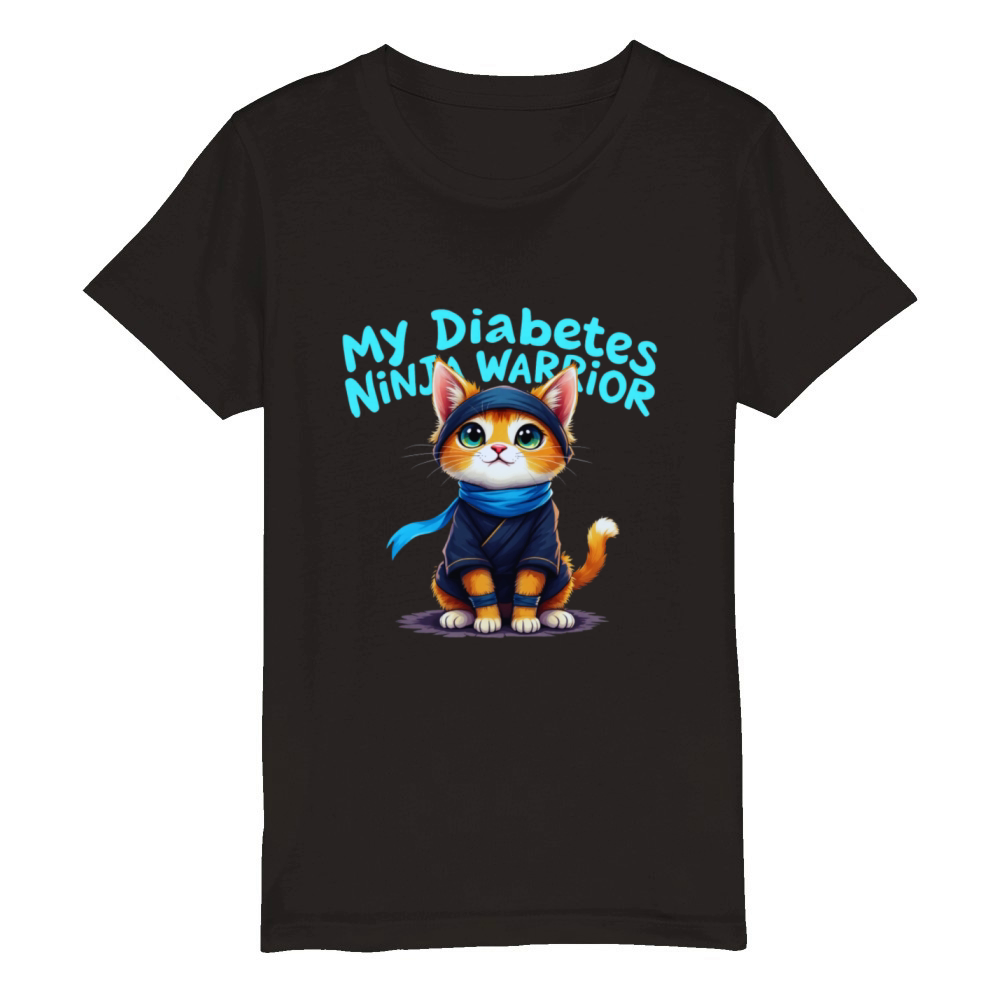 My Diabetes Ninja Warrior Stand Strong Organic Kids Crewneck T-shirt