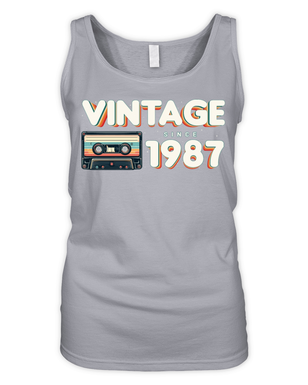 Retro Vintage 1987 Nostalgic Birthday Men Women Organic Women's Tank Top