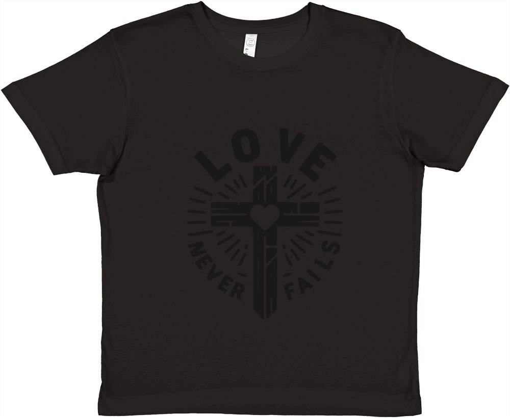 Love Never Fails Premium Kids Crewneck T-shirt