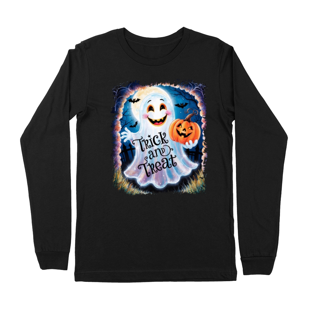 Trick and Treat halloween ghost funny Premium Long Sleeve