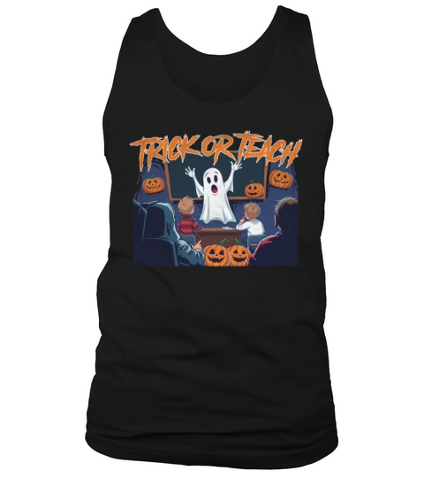 Trick or Teach for Teachers Halloween Vintage Ghos Tank Top Unisex