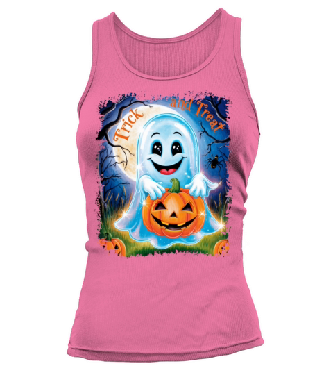 Trick and Treat halloween ghost funny Tank top Woman