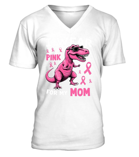 Breast Cancer Pink Awareness Design V-Neck T-shirt