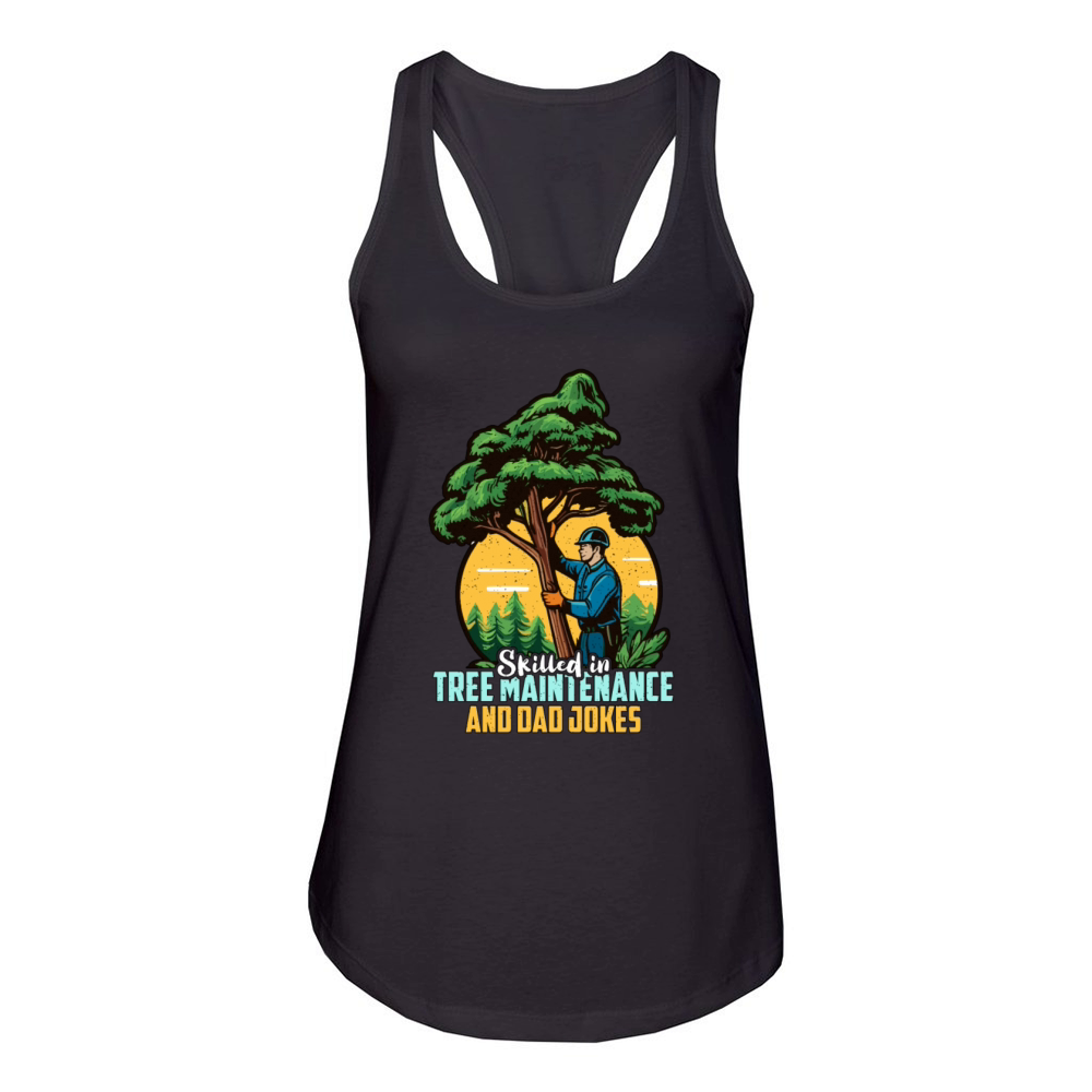 Arborist Skilled In Tree Maintenance Forest Worker Women's Racerback Tank