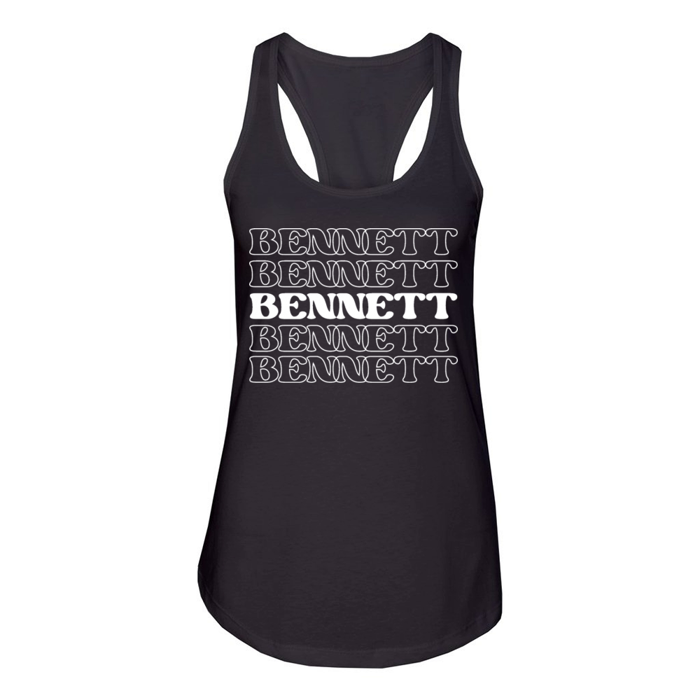 Bennett Name Personalized First Surname Women's Racerback Tank