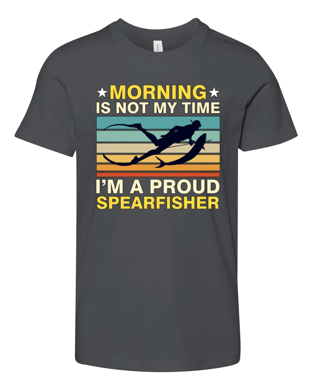 Spearfishing Morning Is Not My Time Fisherman Youth Unisex Jersey Tee