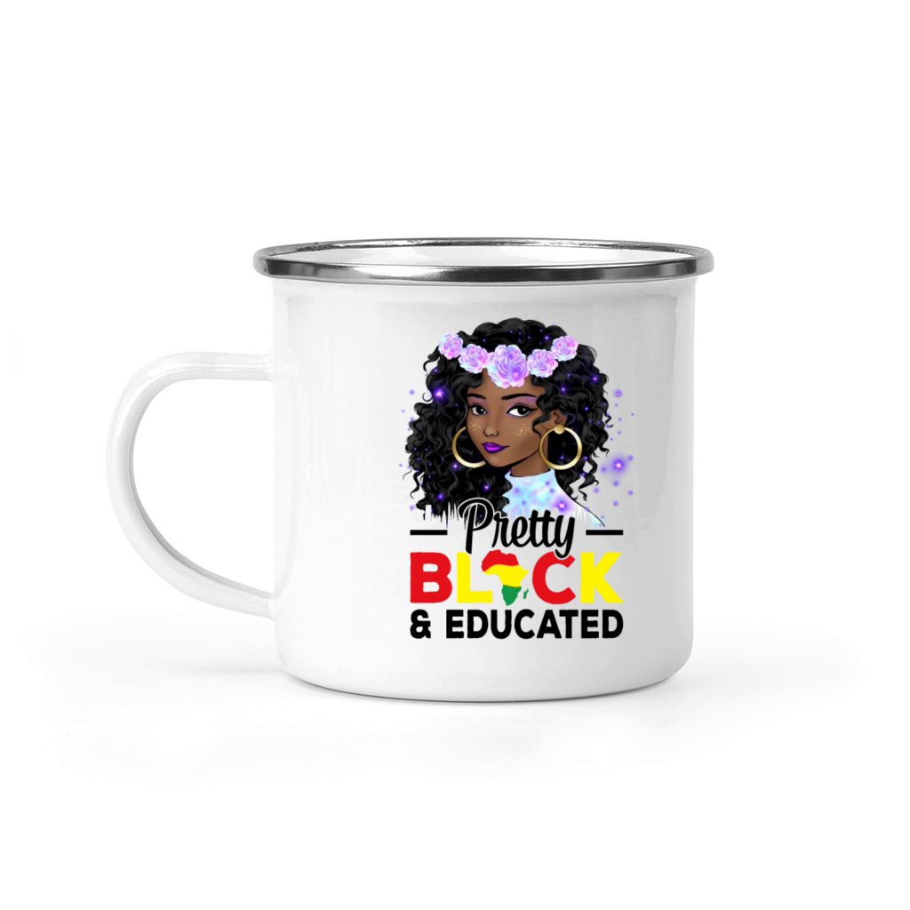Pretty Black and Educated Black History Month Camping Mug