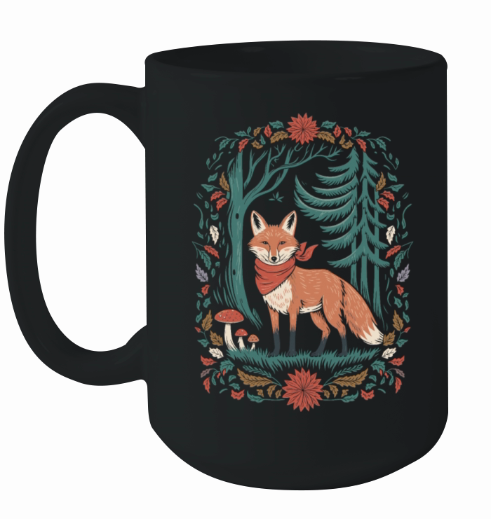 Cottagecore Fox in enchanting Forest Ceramic Mug
