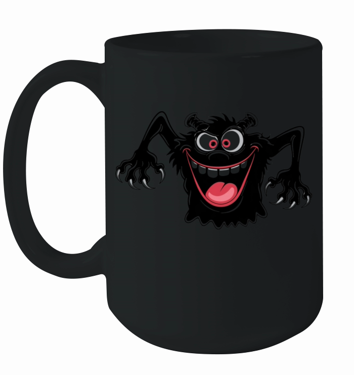 Funny Black Monster Terror Halloween T-Shirt Ceramic Mug