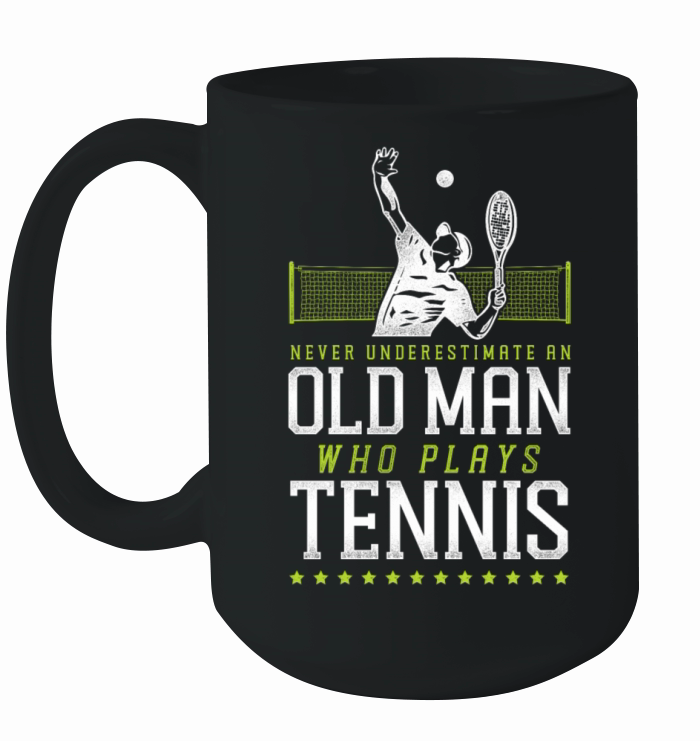 Funny Tennis Player Racket Grandpa Ceramic Mug