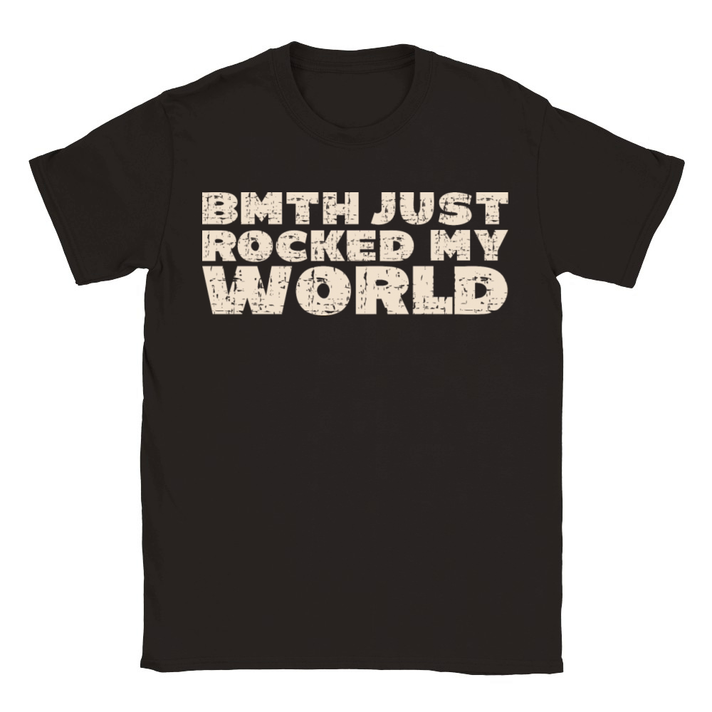BMTH Just Rocked My World Grunge Text Design Classic Kids Crewneck T-shirt