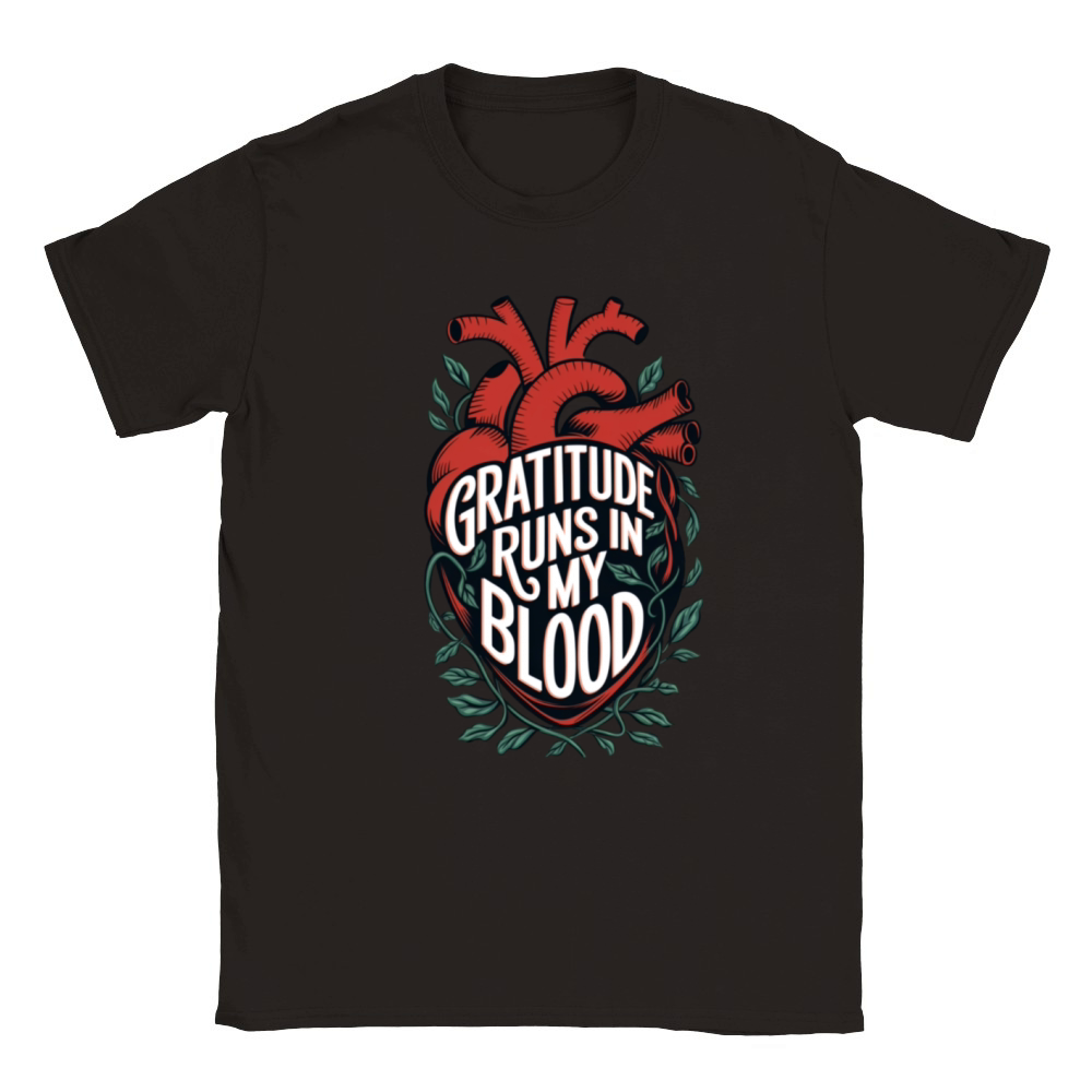 Gratitude Runs in My Blood Classic Kids Crewneck T-shirt