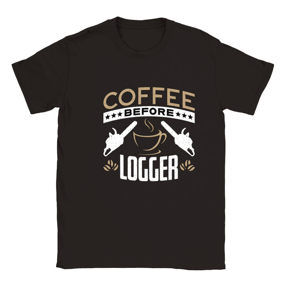 Logging Coffee Woodworker Coffee Lover Logger Classic Kids Crewneck T-shirt