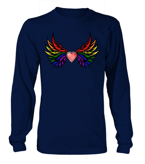 "Heart with Wings in Pride Colors" Design Long sleeved Unisex