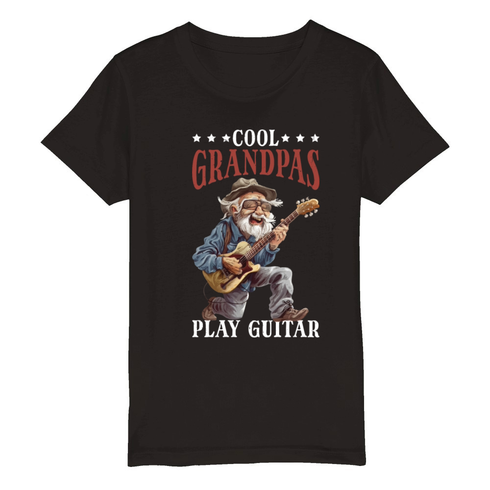 Cool Grandpas Play Guitar 5 Organic Kids Crewneck T-shirt