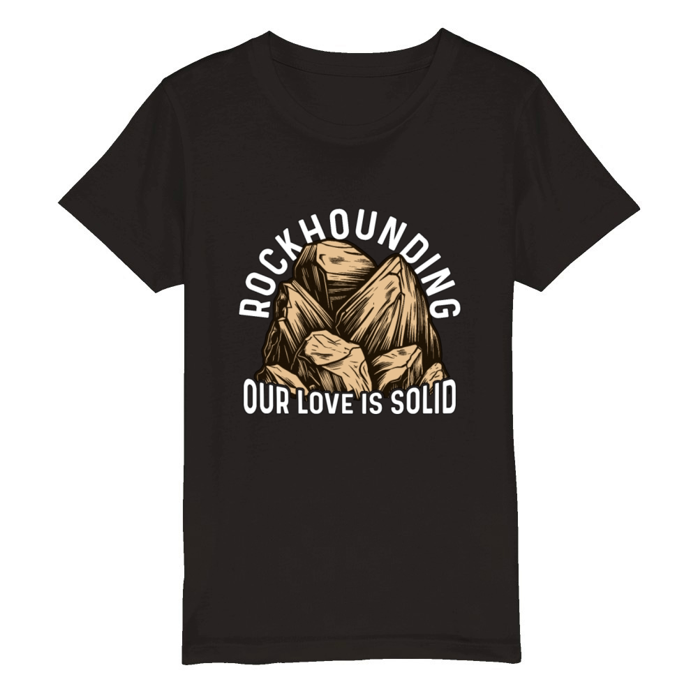Rockhounding Our Love Is Solid Fossil Collector Organic Kids Crewneck T-shirt