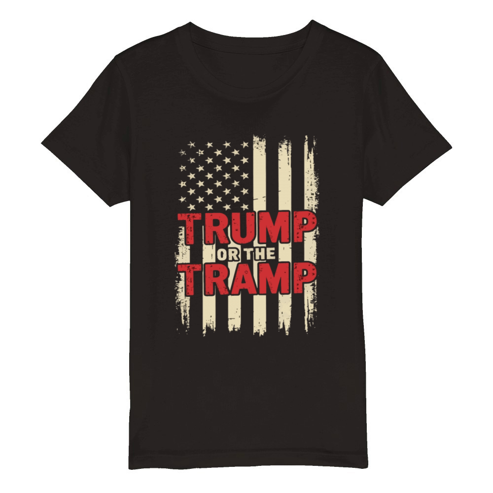 Trump or the Tramp Patriot Usa Flaf Trump Vance 47 Organic Kids Crewneck T-shirt