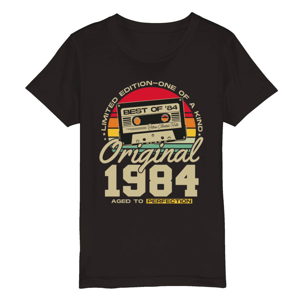 Vintage 1984 Retro 40th Birthday Organic Kids Crewneck T-shirt