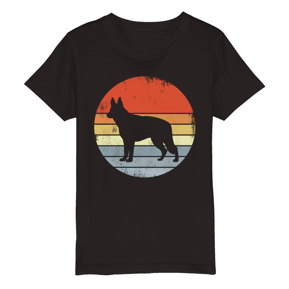 Vintage German Shepherd Organic Kids Crewneck T-shirt