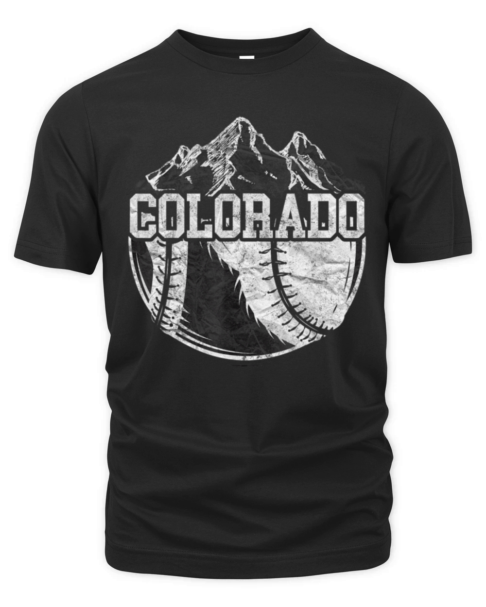 Colorado Baseball Fan Tee Vintage Rocky Mountains Organic Unisex T-shirt