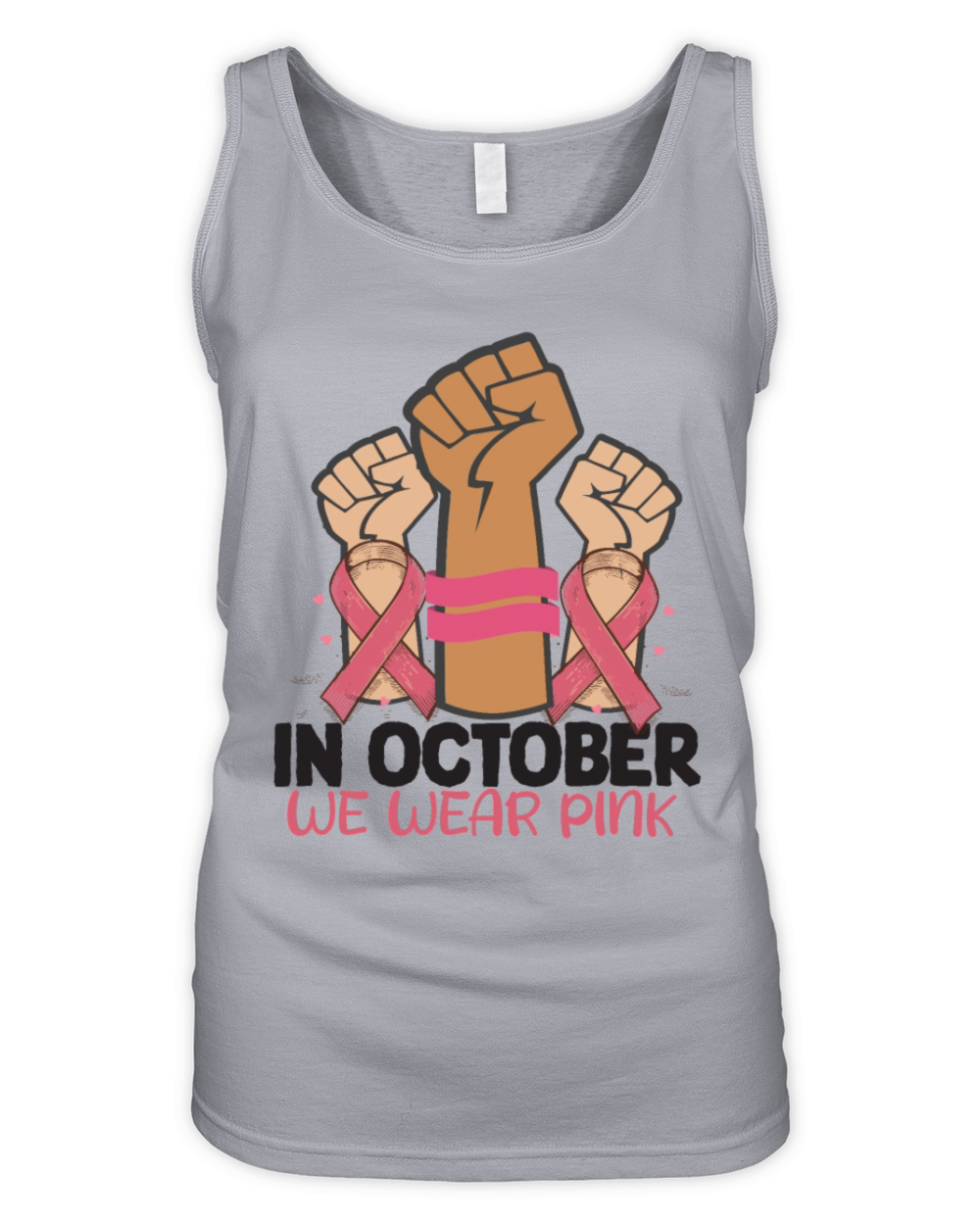 Breast Cancer Awareness Month In October We Wear Organic Women's Tank Top