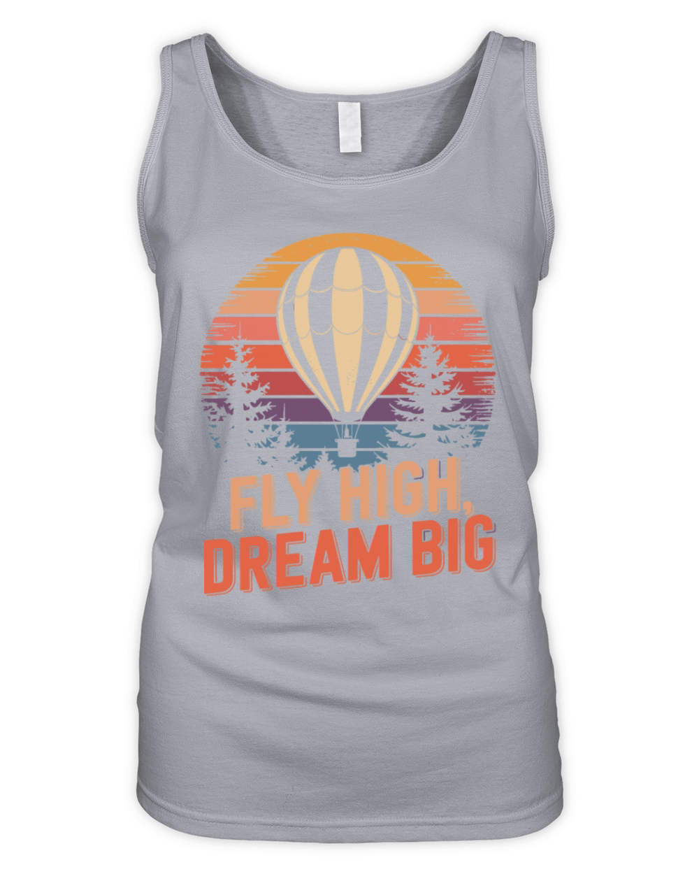 Fly High Dream Big Hot Air Balloon Inspiration Organic Women's Tank Top