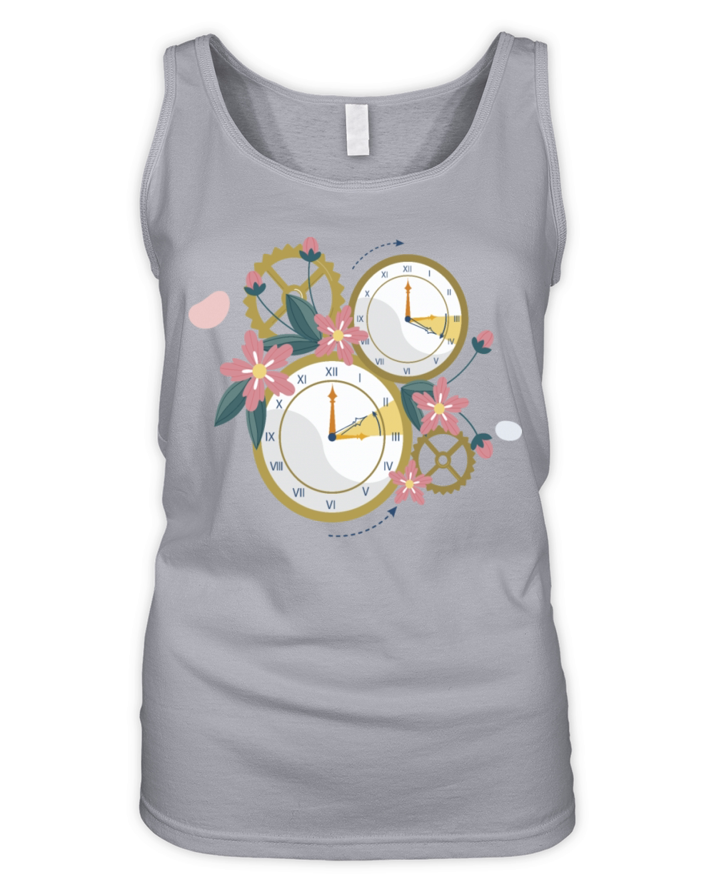 Tick Tock Floral Organic Women's Tank Top