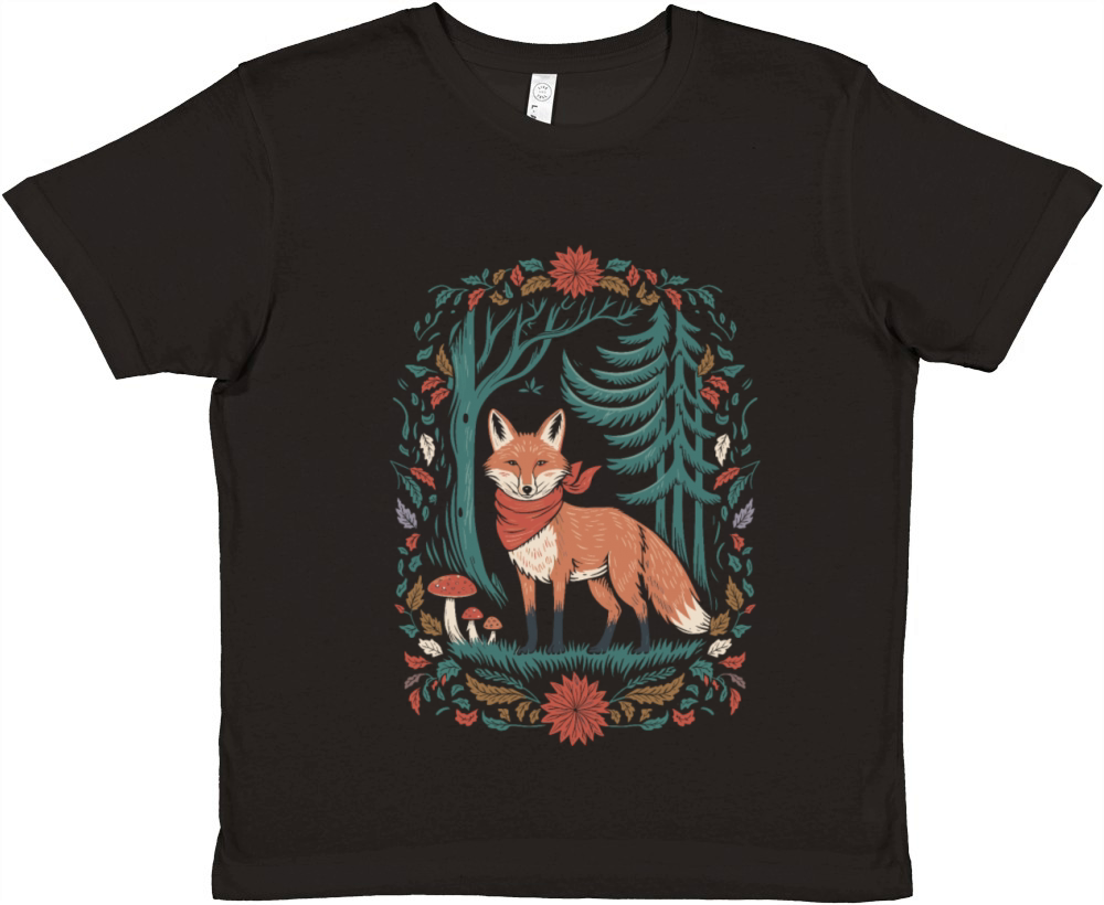 Cottagecore Fox in enchanting Forest Premium Kids Crewneck T-shirt